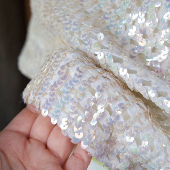 Vintage 60's Sherbet Originals Rainbow Sequin Sleeveless Cropped Top Woman's M/L - Picture 6 of 16